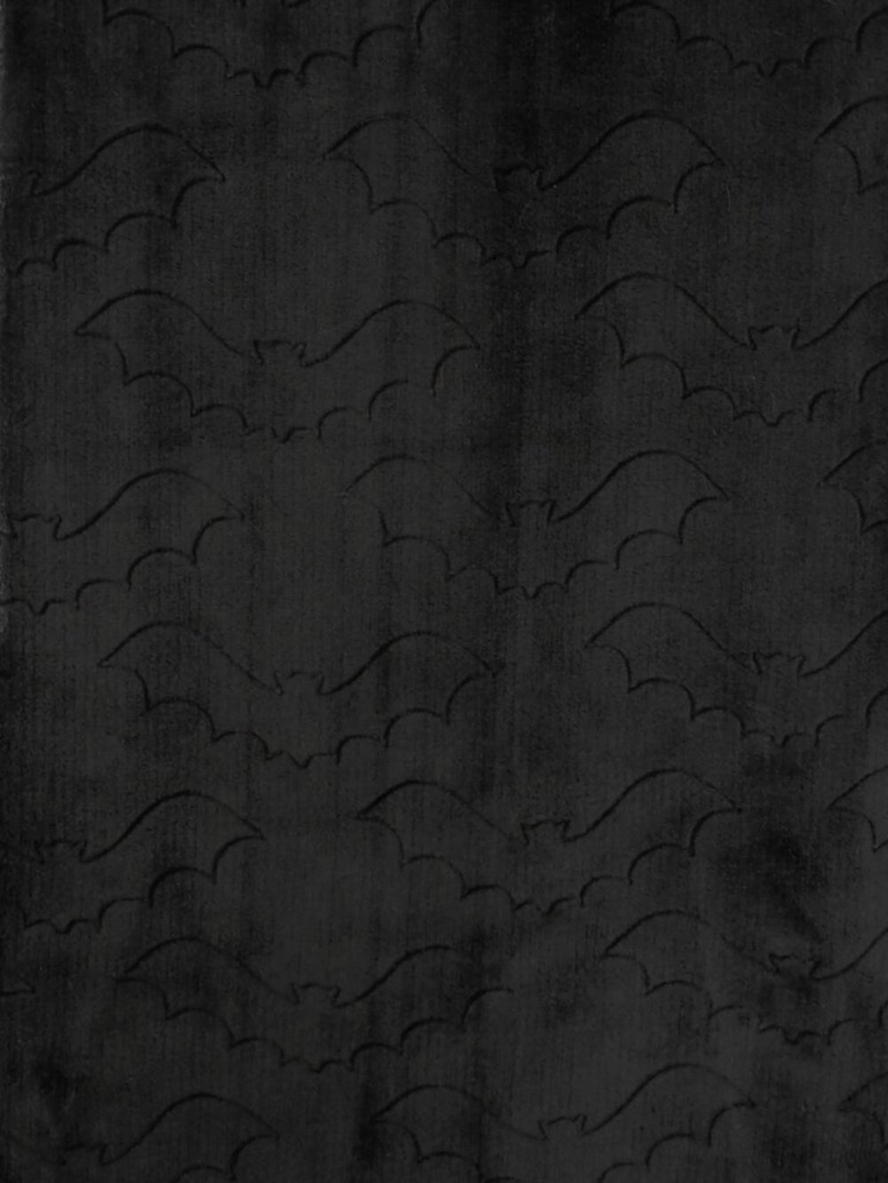Velvet Soft Plush Black Embossed Vampire Bats Gothic Halloween Throw Blanket